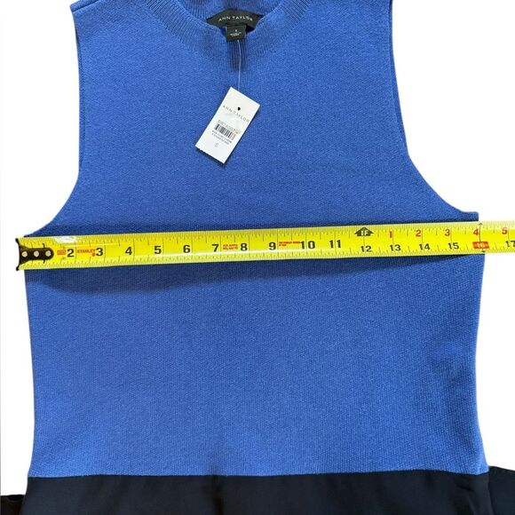 Ann Taylor Midi Dress Blue Navy Color Block Women’s Size Small NEW With Tags - Picture 10 of 11